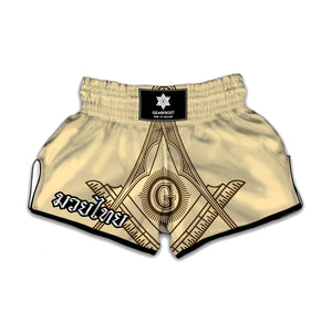 Freemasonry Symbol Print Muay Thai Boxing Shorts