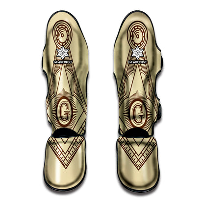 Freemasonry Symbol Print Muay Thai Shin Guard