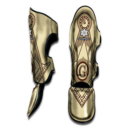 Freemasonry Symbol Print Muay Thai Shin Guard