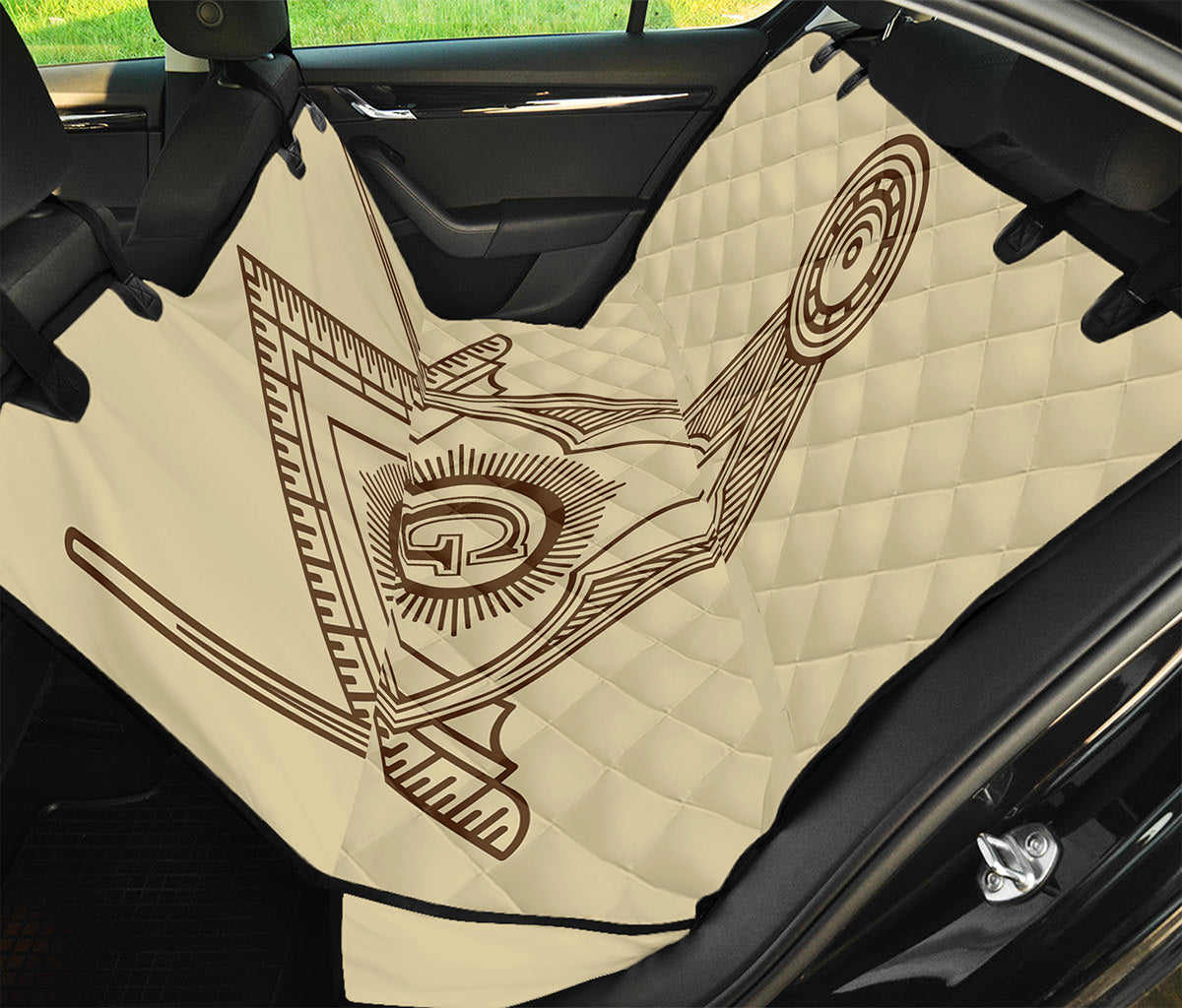 Freemasonry Symbol Print Pet Car Back Seat Cover