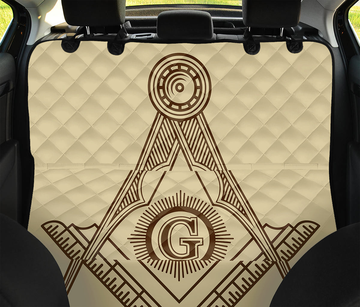 Freemasonry Symbol Print Pet Car Back Seat Cover