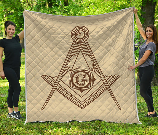 Freemasonry Symbol Print Quilt