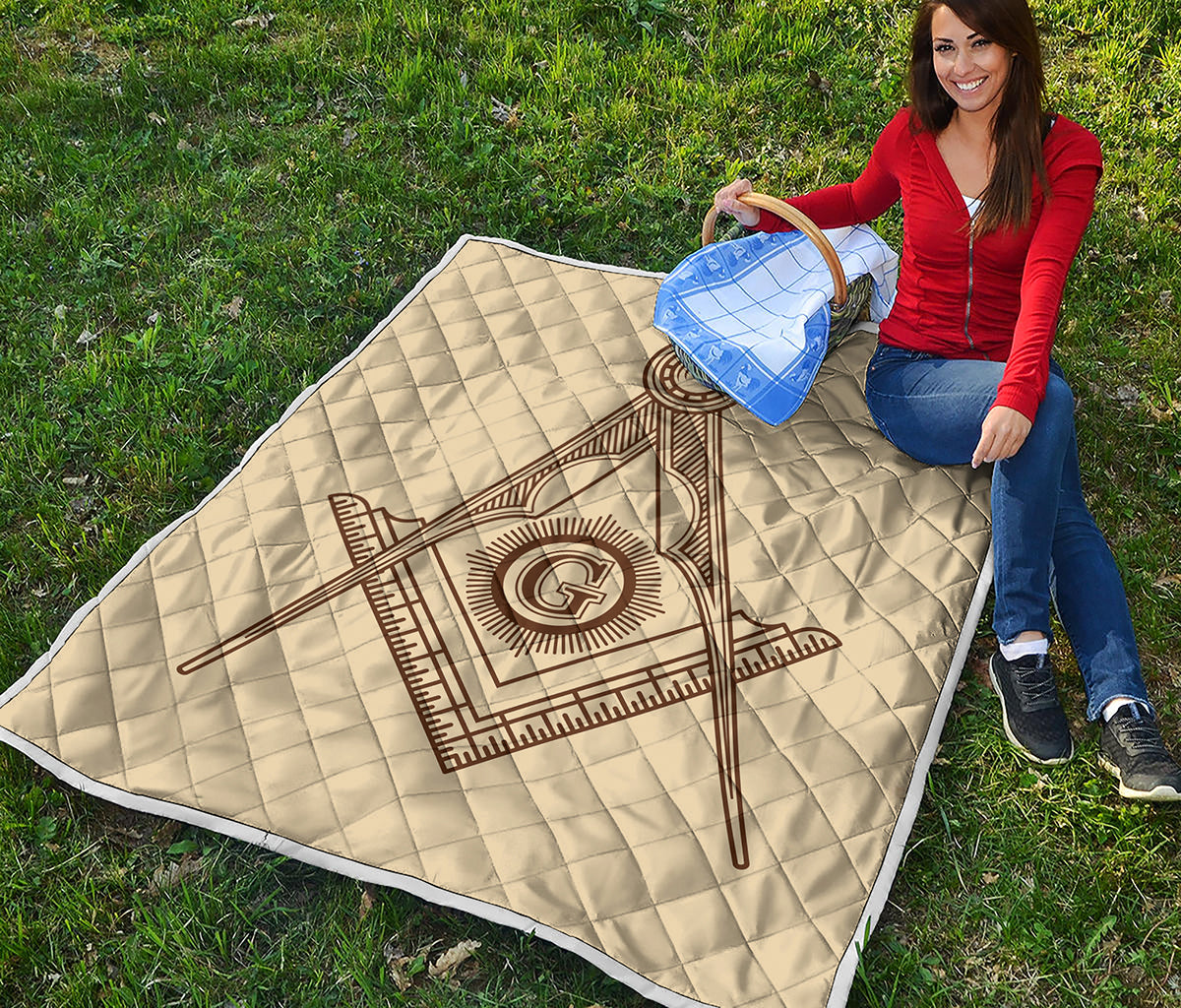 Freemasonry Symbol Print Quilt