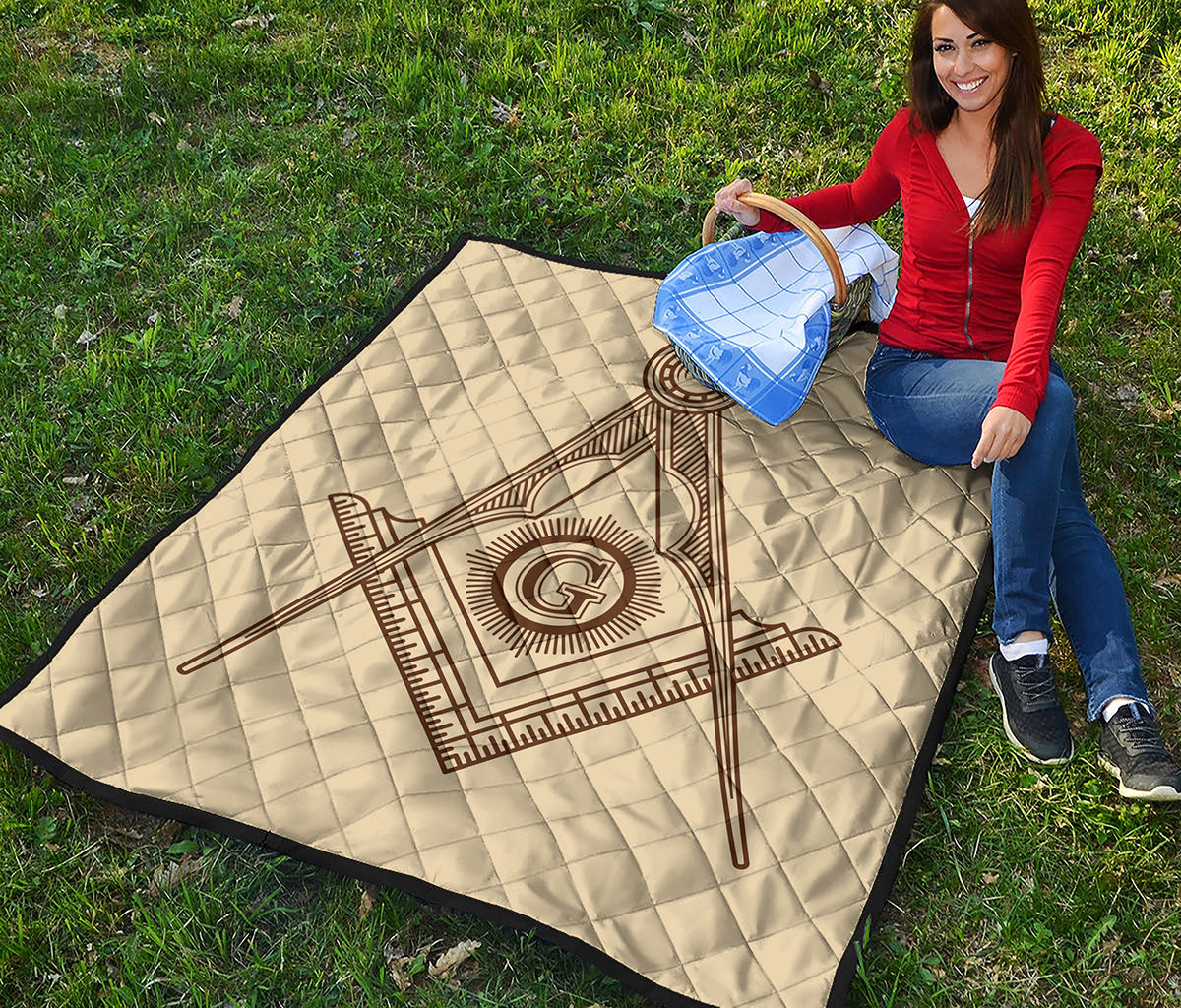 Freemasonry Symbol Print Quilt
