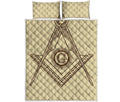Freemasonry Symbol Print Quilt Bed Set