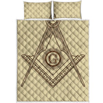 Freemasonry Symbol Print Quilt Bed Set