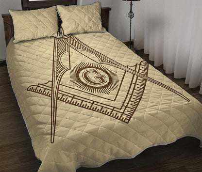 Freemasonry Symbol Print Quilt Bed Set