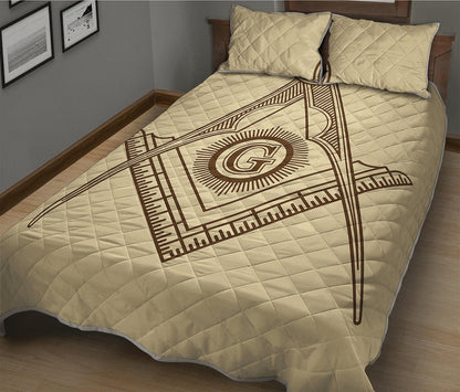 Freemasonry Symbol Print Quilt Bed Set