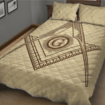 Freemasonry Symbol Print Quilt Bed Set