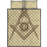 Freemasonry Symbol Print Quilt Bed Set