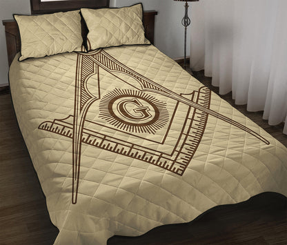 Freemasonry Symbol Print Quilt Bed Set
