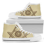 Freemasonry Symbol Print White High Top Shoes