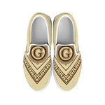 Freemasonry Symbol Print White Slip On Shoes