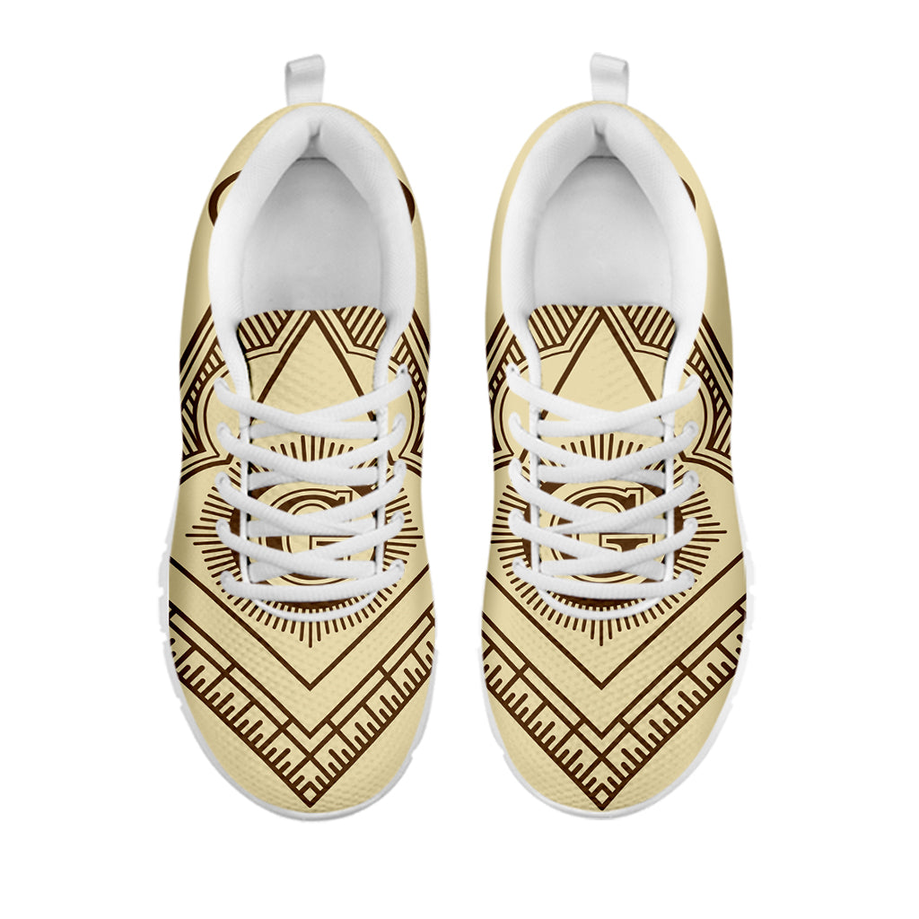 Freemasonry Symbol Print White Sneakers