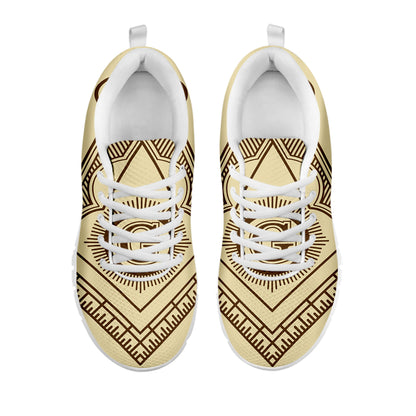 Freemasonry Symbol Print White Sneakers