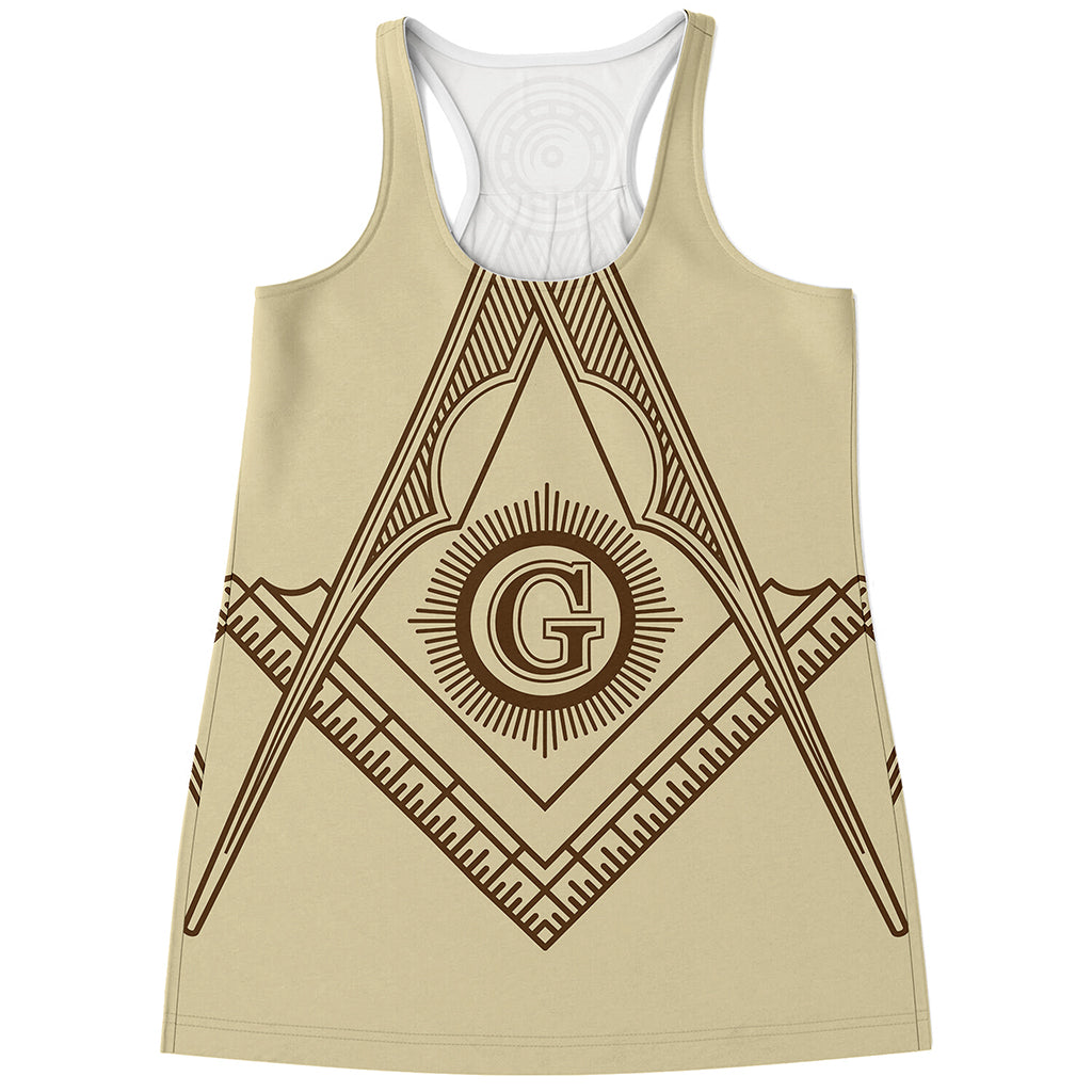 Freemasonry Symbol Print Women's Racerback Tank Top