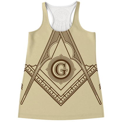 Freemasonry Symbol Print Women's Racerback Tank Top