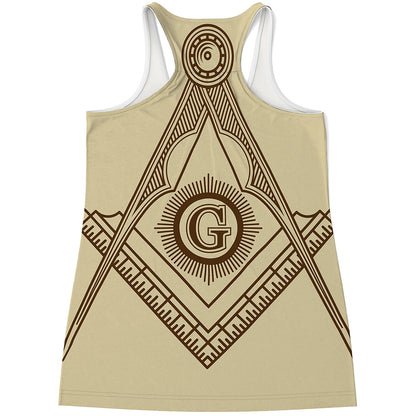 Freemasonry Symbol Print Women's Racerback Tank Top