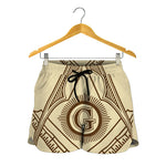 Freemasonry Symbol Print Women's Shorts