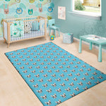 French Bulldog Faces Pattern Print Area Rug