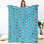 French Bulldog Faces Pattern Print Blanket