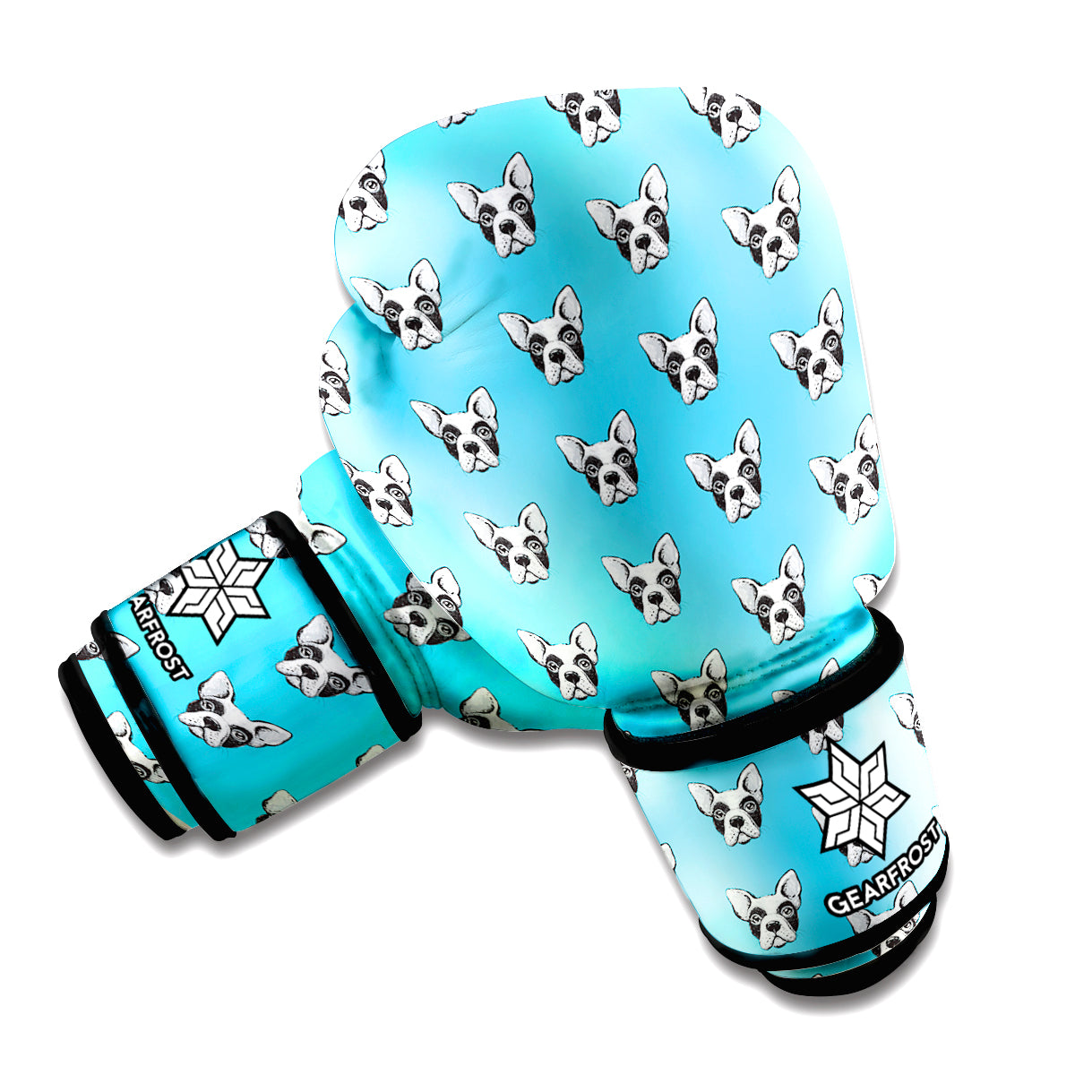 French Bulldog Faces Pattern Print Boxing Gloves