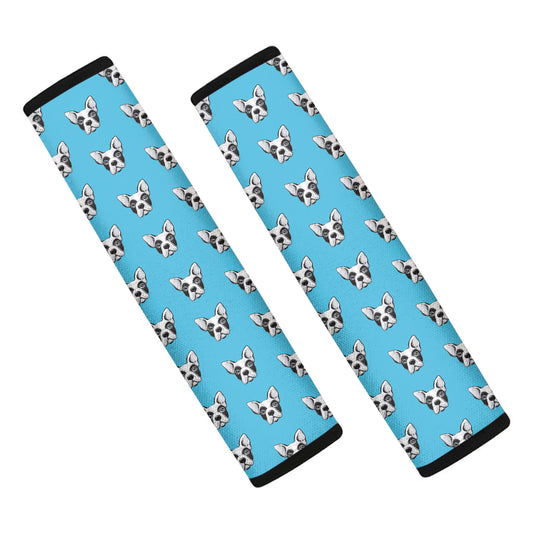 French Bulldog Faces Pattern Print Car Seat Belt Covers