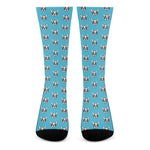 French Bulldog Faces Pattern Print Crew Socks