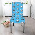 French Bulldog Faces Pattern Print Dining Chair Slipcover