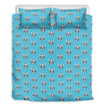 French Bulldog Faces Pattern Print Duvet Cover Bedding Set
