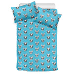 French Bulldog Faces Pattern Print Duvet Cover Bedding Set
