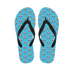 French Bulldog Faces Pattern Print Flip Flops