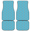 French Bulldog Faces Pattern Print Front and Back Car Floor Mats
