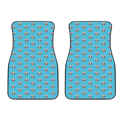 French Bulldog Faces Pattern Print Front Car Floor Mats