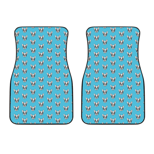 French Bulldog Faces Pattern Print Front Car Floor Mats
