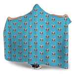 French Bulldog Faces Pattern Print Hooded Blanket