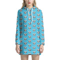 French Bulldog Faces Pattern Print Pullover Hoodie Dress