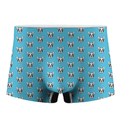 French Bulldog Faces Pattern Print Men's Boxer Briefs