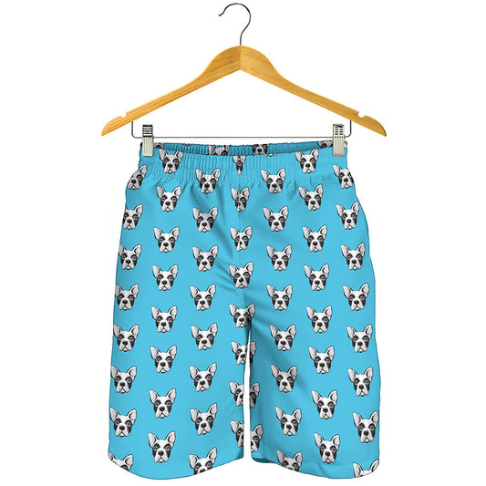 French Bulldog Faces Pattern Print Men's Shorts