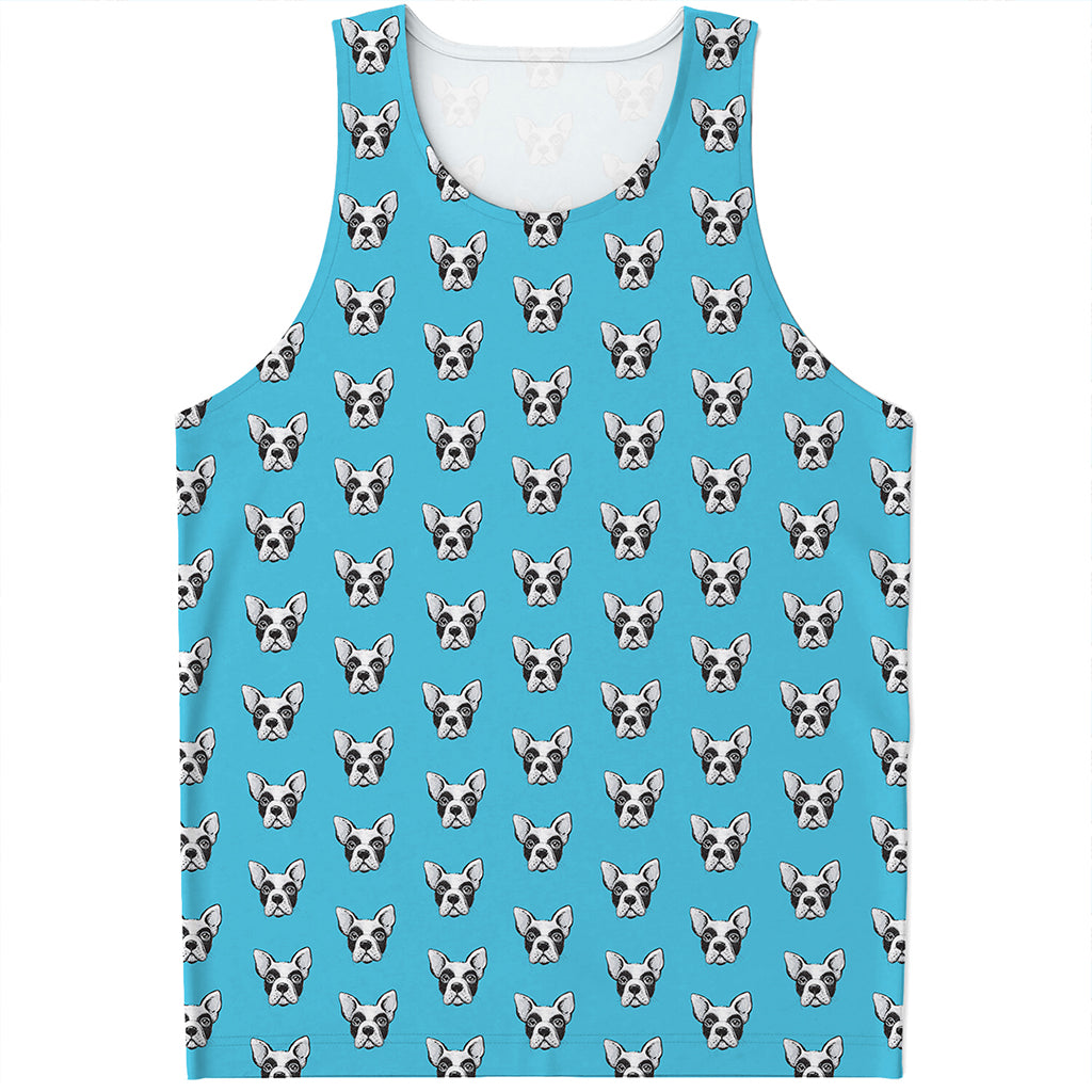 French Bulldog Faces Pattern Print Men's Tank Top