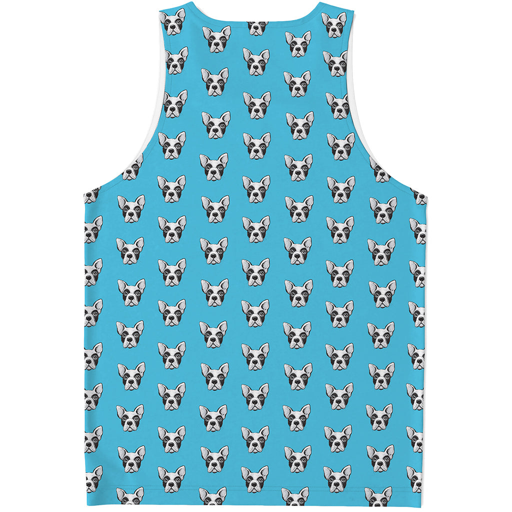 French Bulldog Faces Pattern Print Men's Tank Top
