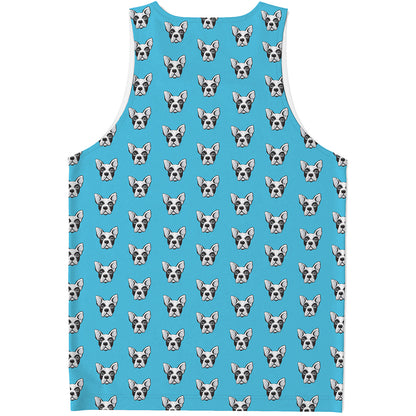 French Bulldog Faces Pattern Print Men's Tank Top