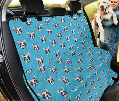 French Bulldog Faces Pattern Print Pet Car Back Seat Cover