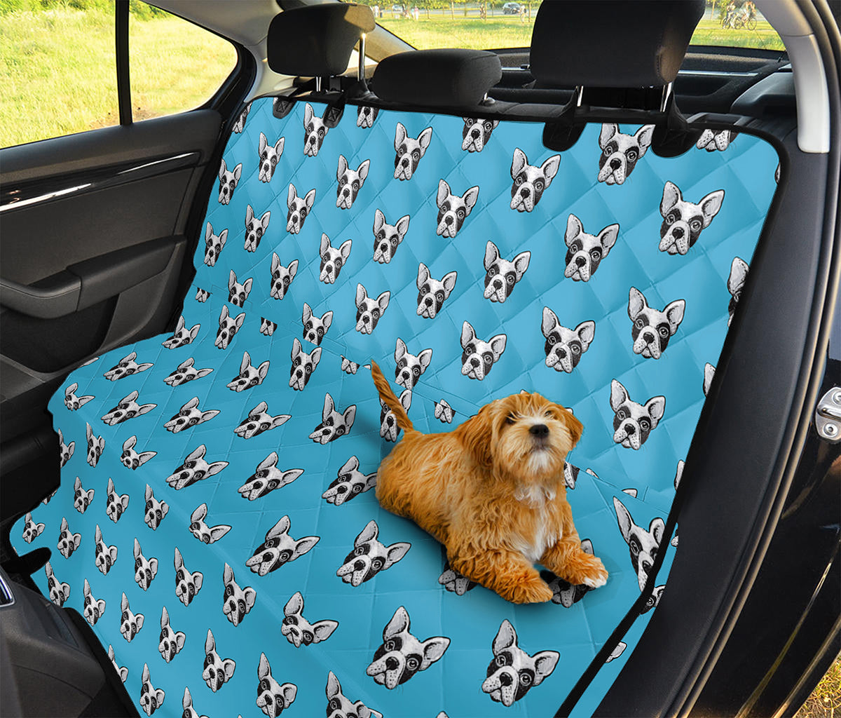 French Bulldog Faces Pattern Print Pet Car Back Seat Cover