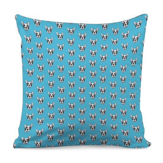 French Bulldog Faces Pattern Print Pillow Cover