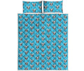 French Bulldog Faces Pattern Print Quilt Bed Set