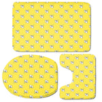 French Bulldog Puppy With Baseball Print 3 Piece Bath Mat Set