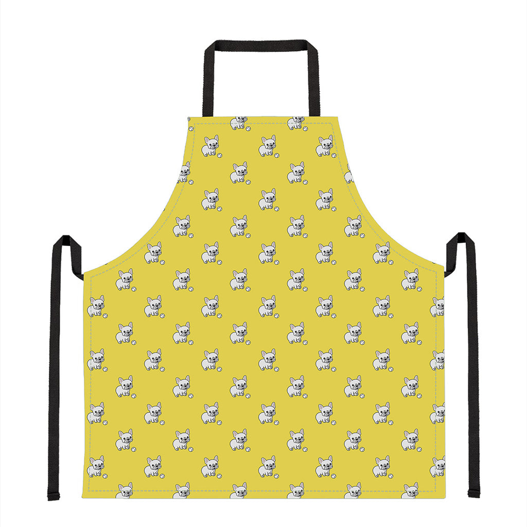 French Bulldog Puppy With Baseball Print Apron