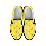 French Bulldog Puppy With Baseball Print Black Slip On Shoes
