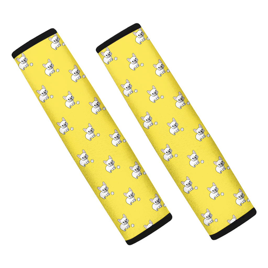 French Bulldog Puppy With Baseball Print Car Seat Belt Covers
